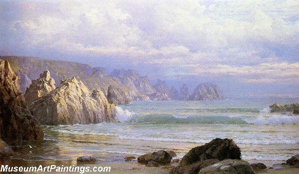 Seascape Along the Cliffs Painting