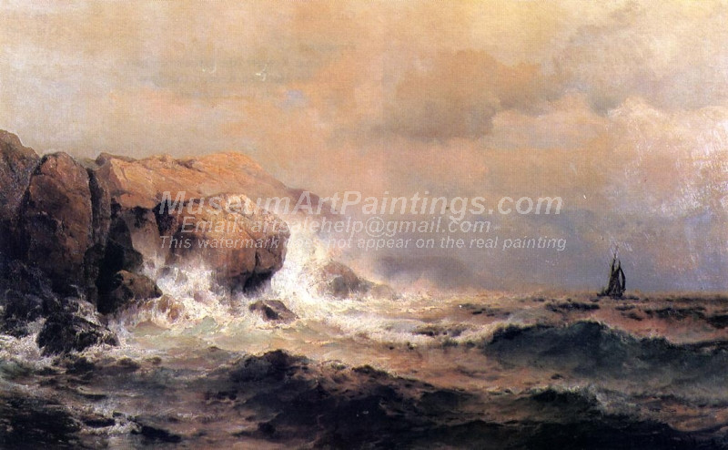 Ship off a Stormy Coast