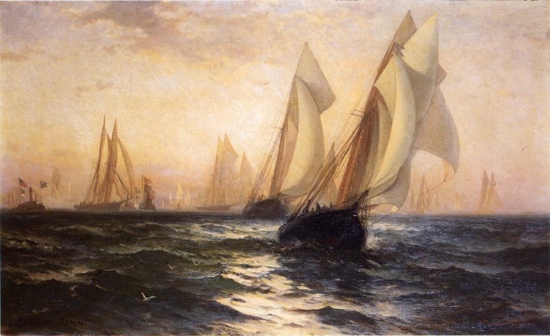 Ships in Harbor by Edward Moran