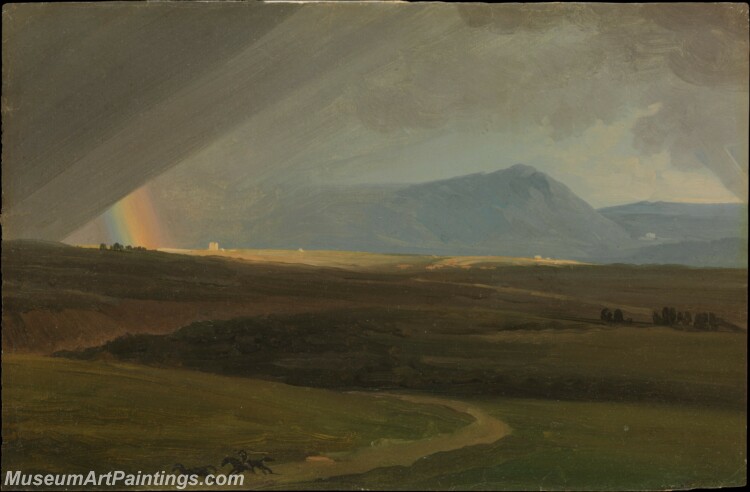 Simon Denis Landscape near Rome during a Storm Painting