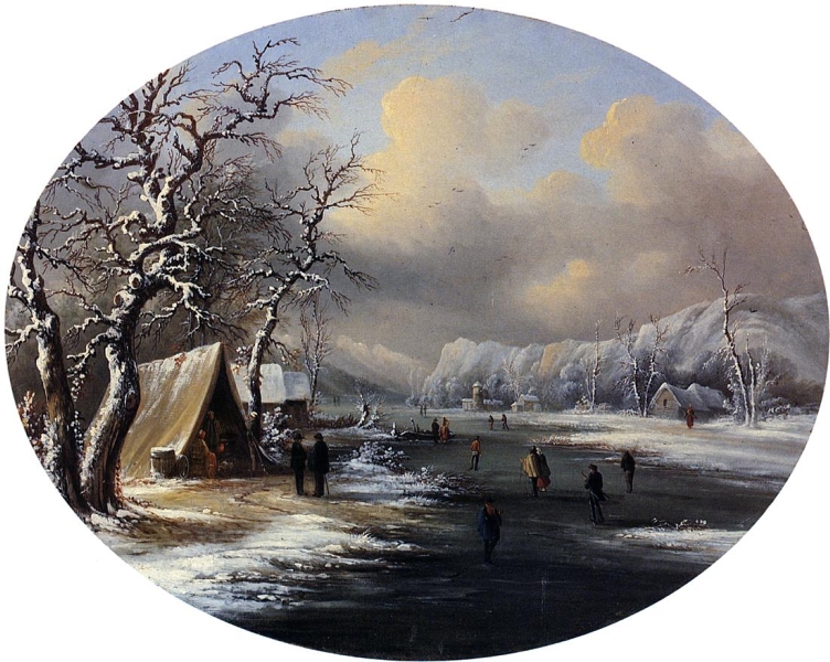 Skating on the Pond by Marie Francois Regis Gignoux