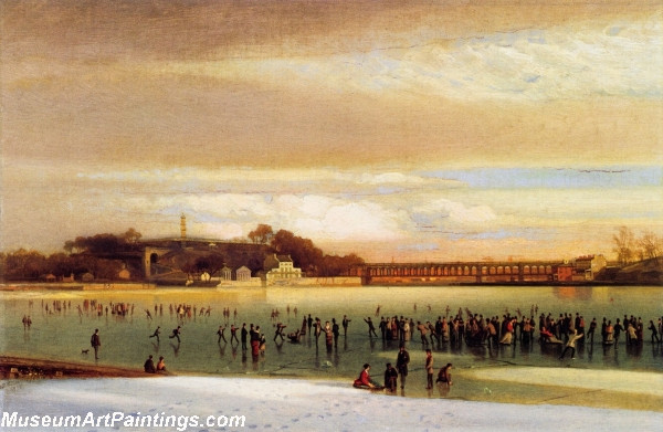 Skating on the Schuylkill Painting