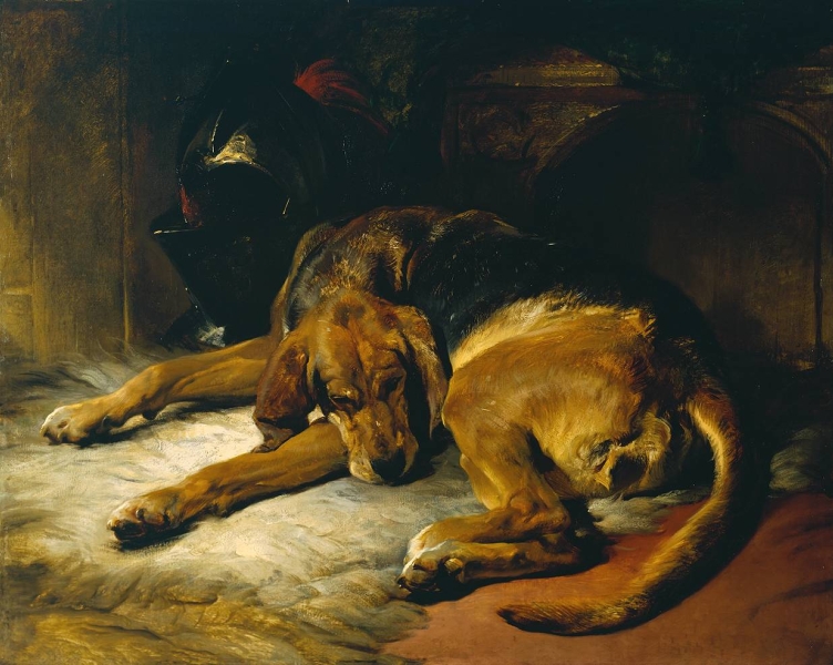 Sleeping Bloodhound by Sir Edwin Henry Landseer