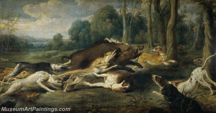 Snyders Frans Jabali acosado Painting