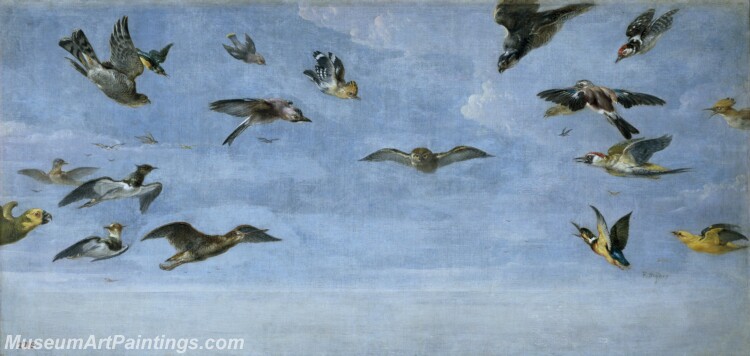 Snyders Frans Un mochuelo y multitud de pajaros Painting
