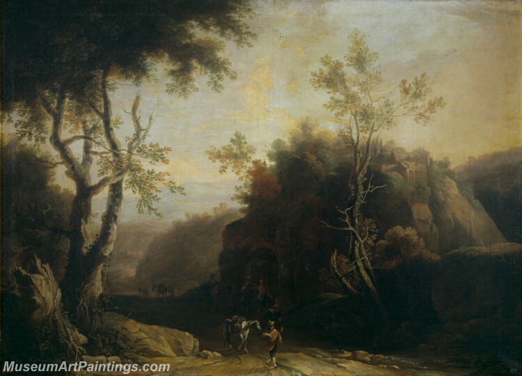Spierinck Pieter Paisaje con ventorrillo y acueducto romano Painting