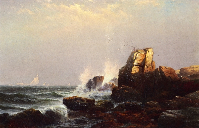 Steeple Rock Bar Harbor Maine by Edward Moran