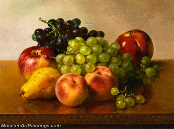Still LIfe with Apples Grapes Peaches and Pear Painting