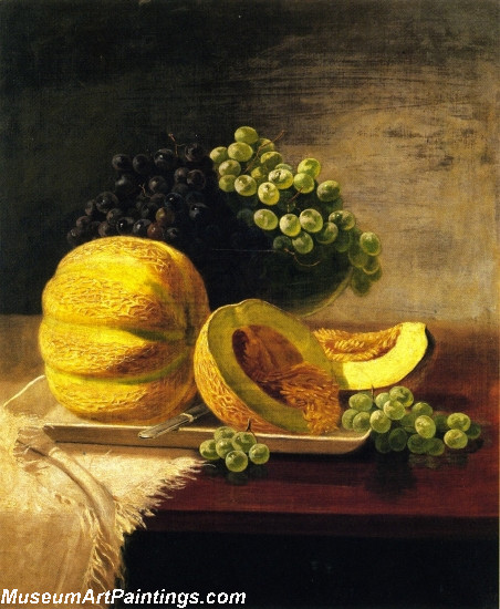 Still Life with Cantaloupe and Grapes