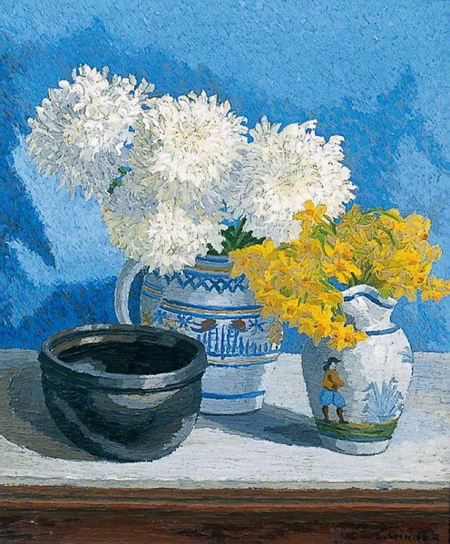 Still Life with Flowers by Charles Ginner