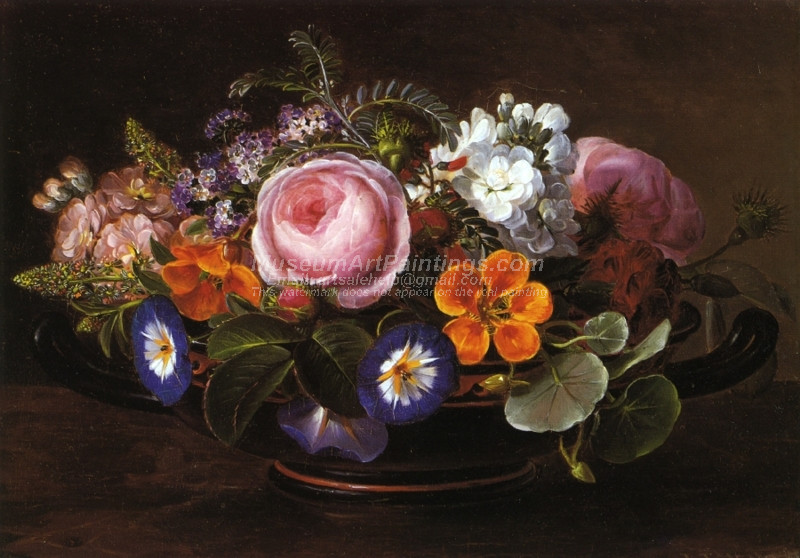 Still Life with Pink Peonies and Morning Glories