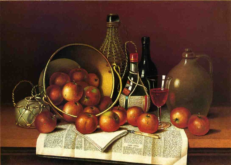 Still Liife with Wine and Apples