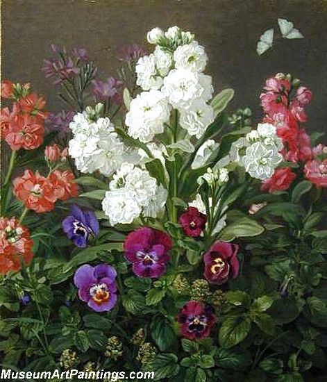 Still life of Phlox and Pansies