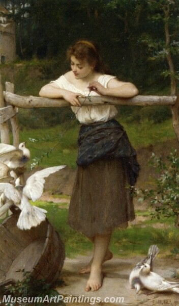 Teasing the Doves Painting