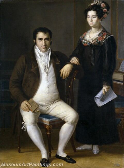 Tegeo Diaz Rafael Pedro Benitez y su hija Maria de la Cruz Painting