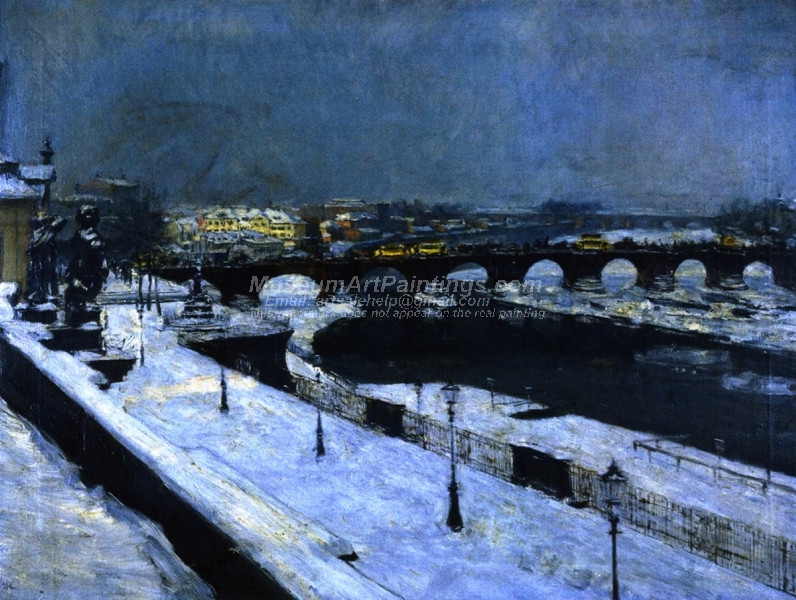 The Augustus Bridge in Dresden in Winter