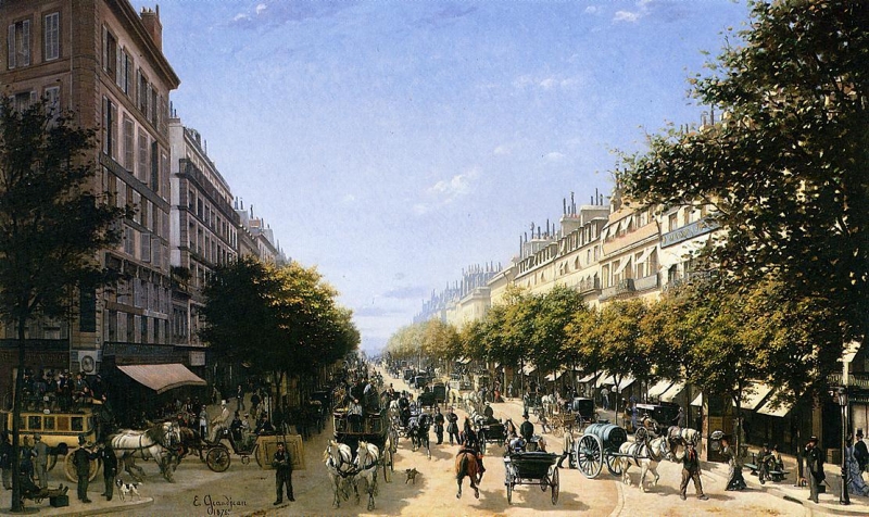 The Boulevad des Italiens Paris by Edmond Georges Grandjean