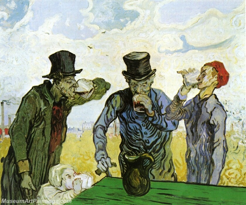 The Drinkers (after Daumier) Painting