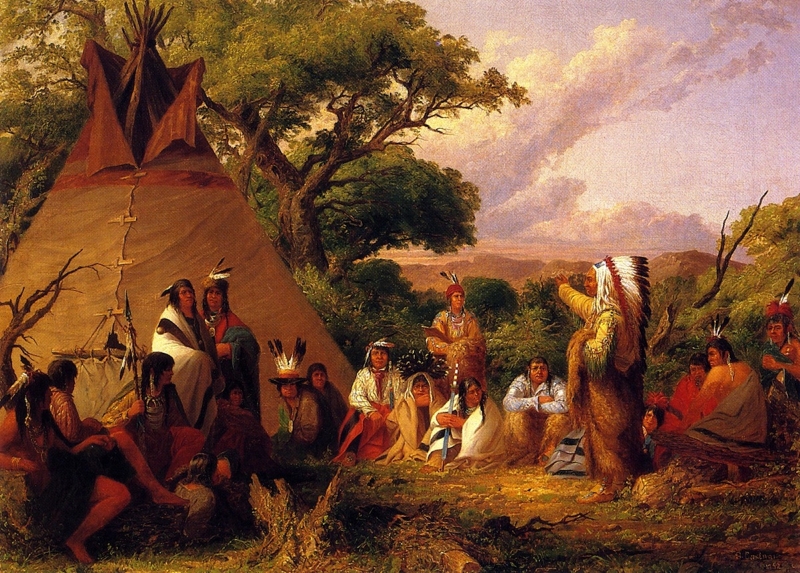 The Indian Council by Seth Eastman