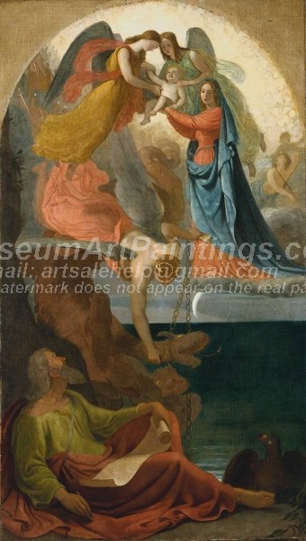 The Infant of the Apocalypse Saved from the Dragon Painting by Joseph Severn