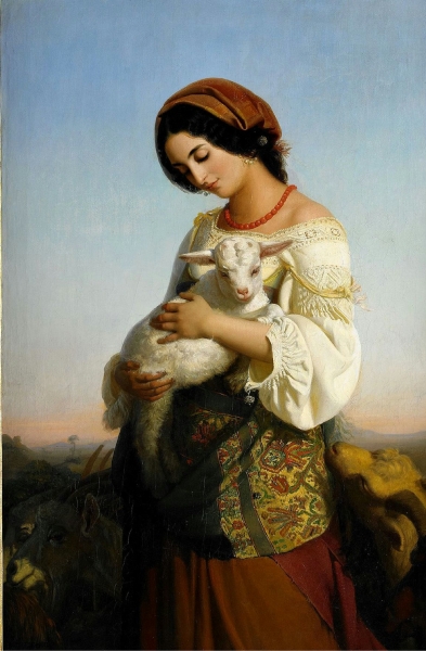 The Italian Shepherdess by Rudolf Lehmann