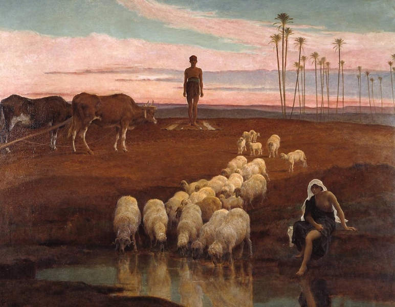 The Ploughman and the Shepherdess Time of the Evening Prayer by Frederick Goodall