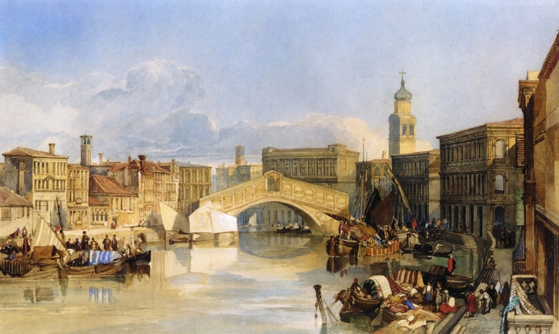 The Rialto Bridge Venice by William James Muller