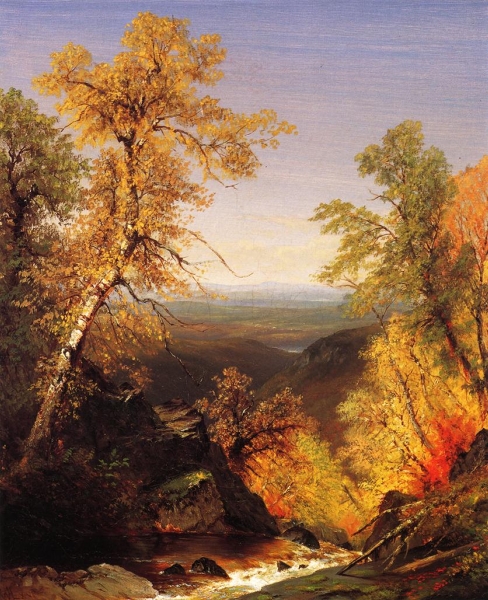 The Top of Kaaterskill Falls Autumnn by Richard William Hubbard