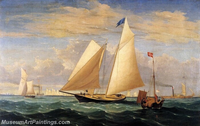The Yacht America Winning the International Race Painting