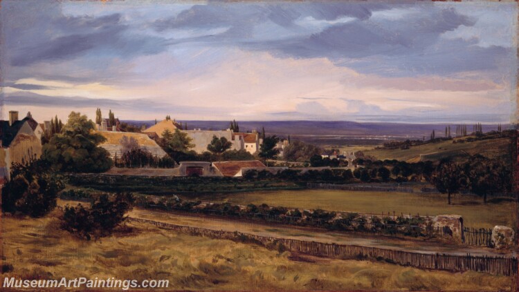 Theodore Rousseau A Village in a Valley Painting