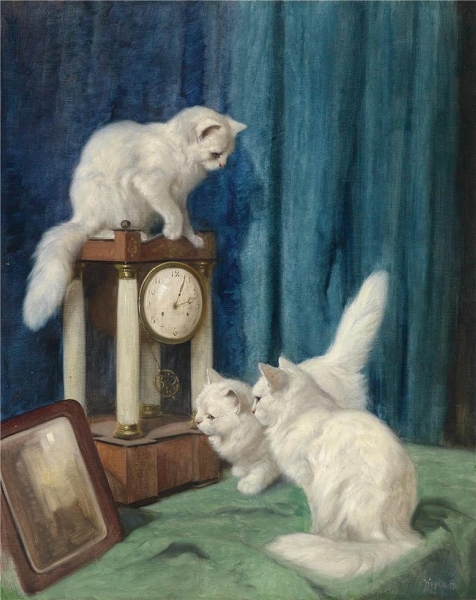 Three Curious Cats by Arthur Heyer