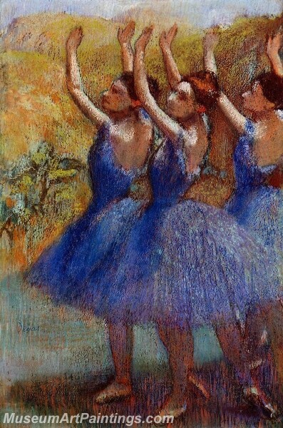 Three Dancers in Purple Skirts Painting