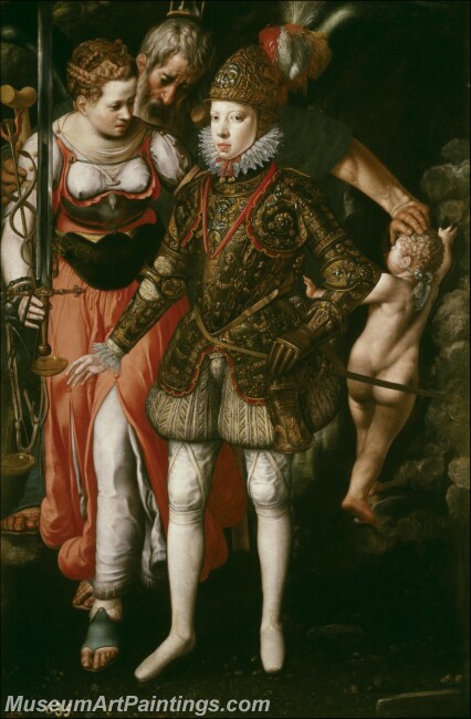 Tiel Justus Alegoria de la educacion de Felipe III Painting