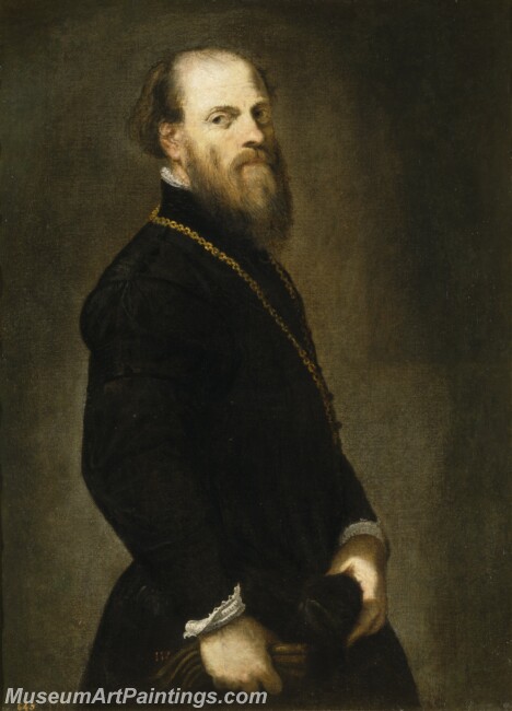 Tintoretto Jacopo Robusti El caballero de la cadena de oro Painting