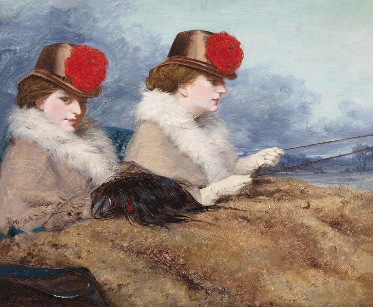 Two ladies in a carriage ride