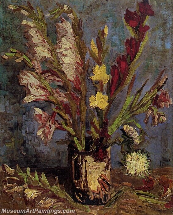 Vase with Gladioli Painting