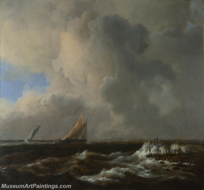 Vessels in a Fresh Breeze Painting