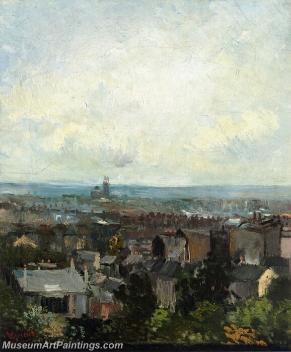 View of Paris from near Montmartre Painting