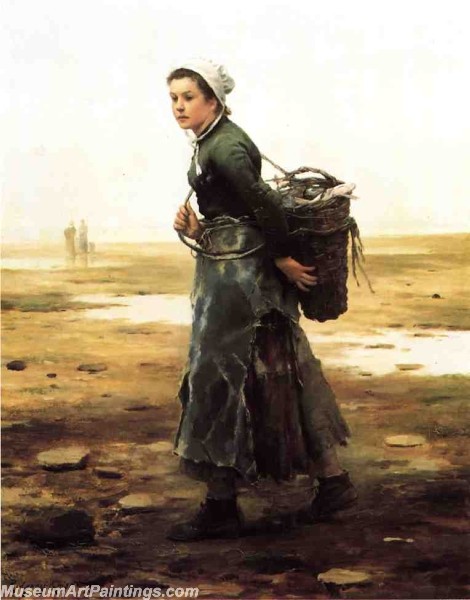 Village Girl Paintings The Oyster Gatherer