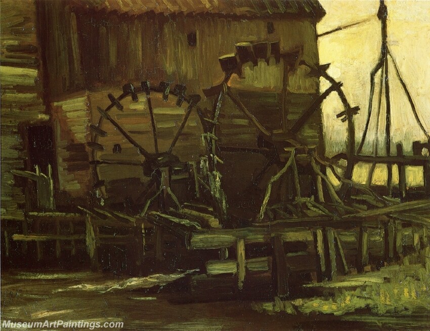 Water Wheels of Mill at Gennep Painting