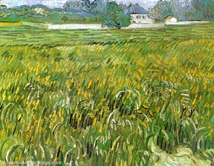 Wheat Field at Auvers with White House Painting