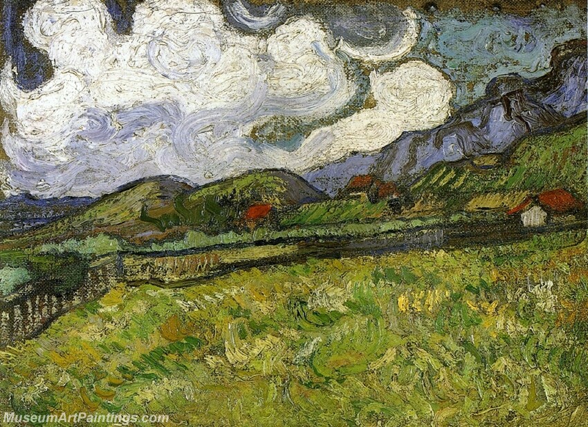 Wheat Field behind Saint Paul Hospital with a Reaper Painting