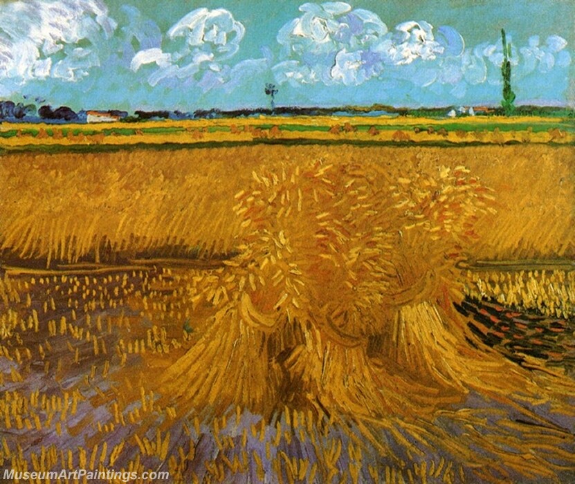 Wheat Field with Sheaves Painting