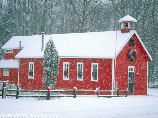 Winter Landscape House Painting