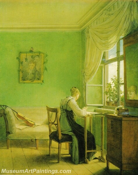 Woman Embroidering 1 Painting