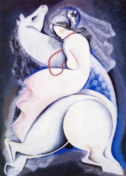 Woman and Horse by Bela Kadar