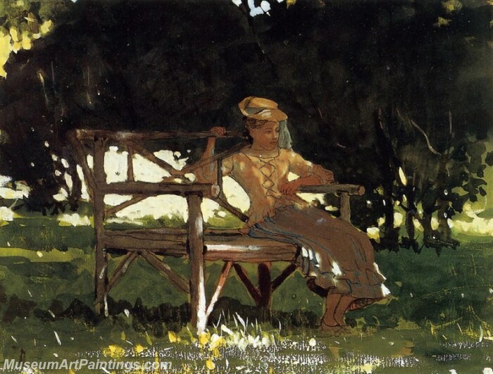 Woman on a Bench Painting