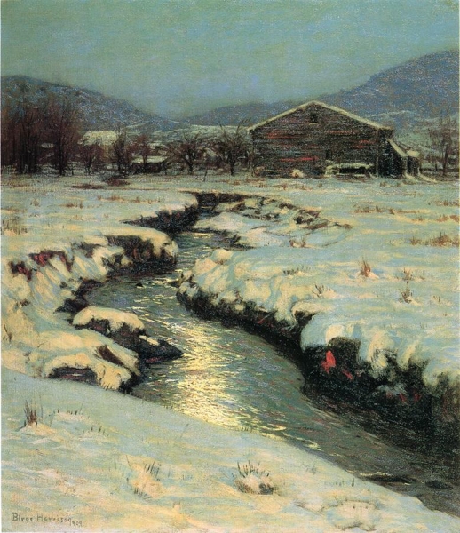Woodstock Meadows in Winter by Lowell Birge Harrison