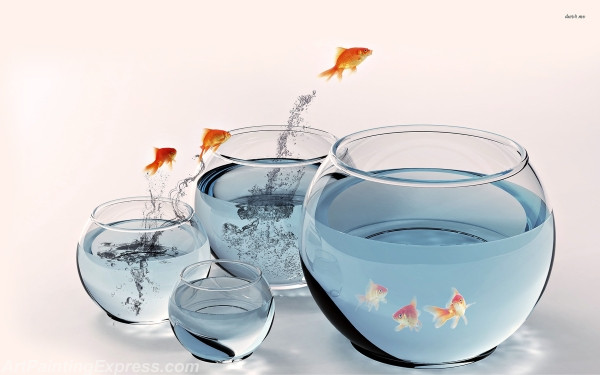 fish migration painting canvas prints