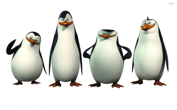 the penguins of madagascar cartoon canvas prints